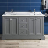 Fresca FCB2460GRV-CWH-U Double Sink Cabinet with Sinks