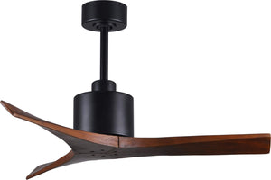 Matthews Fan MW-BK-WA-42 Mollywood 6-speed contemporary ceiling fan in Matte Black finish with 42” solid walnut tone blades