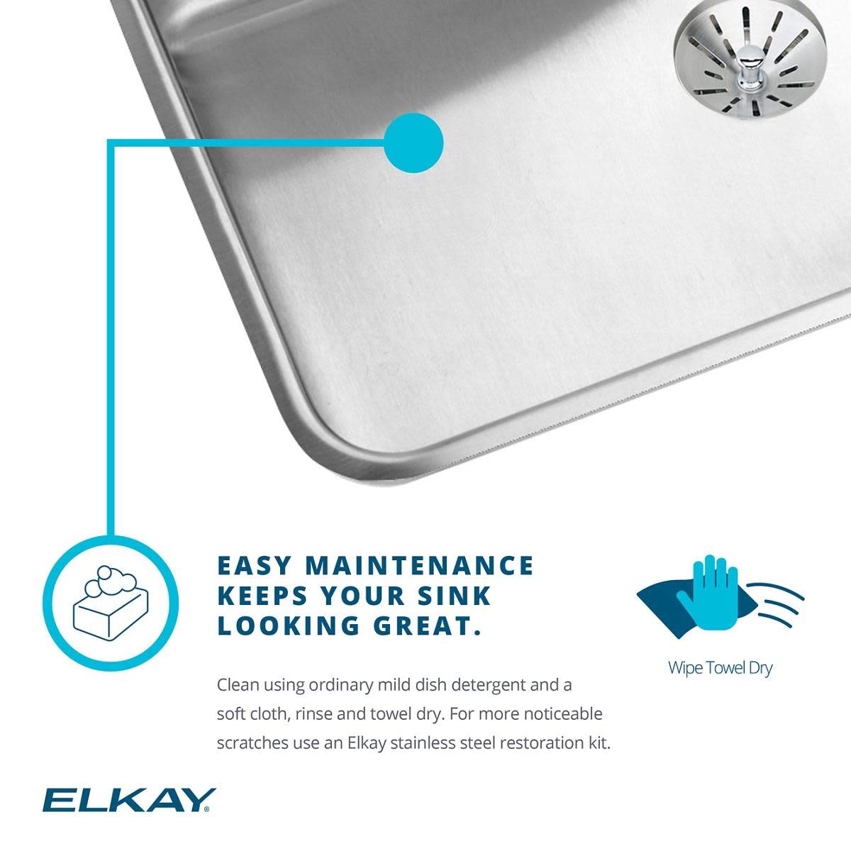 Elkay LLVR21173 Sink, Lustrous Highlighted Satin