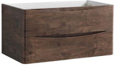 Fresca FCB9036RW Fresca Tuscany 36" Rosewood Wall Hung Modern Bathroom Cabinet