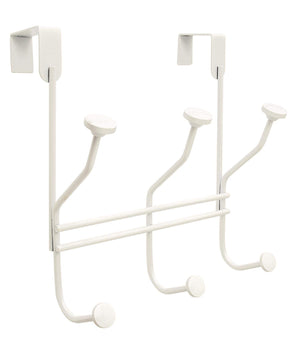 Amerock Over-The-Door Hook Rack 3 Double Prong Hooks White 9-3/4 inch (248 mm) Length