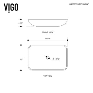 VIGO Turquoise Water 18.125 inch L x 13 inch W Over the Counter Freestanding Glass Rectangular Vessel Bathroom Sink in Turquoise Water - Sink for Bathroom VG07068
