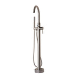 Pulse ShowerSpas 3020-FSTF-BN Freestanding Tub Filler Bathtub Faucet with Handheld Wand and Diverter, Floor Mount, Brushed Nickel