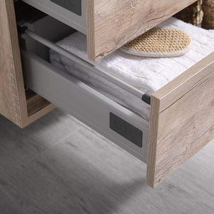 Fresca FVN9230RNW Fresca Catania 30" Rustic Natural Wood Wall Hung Modern Bathroom Vanity w/ Medicine Cabinet
