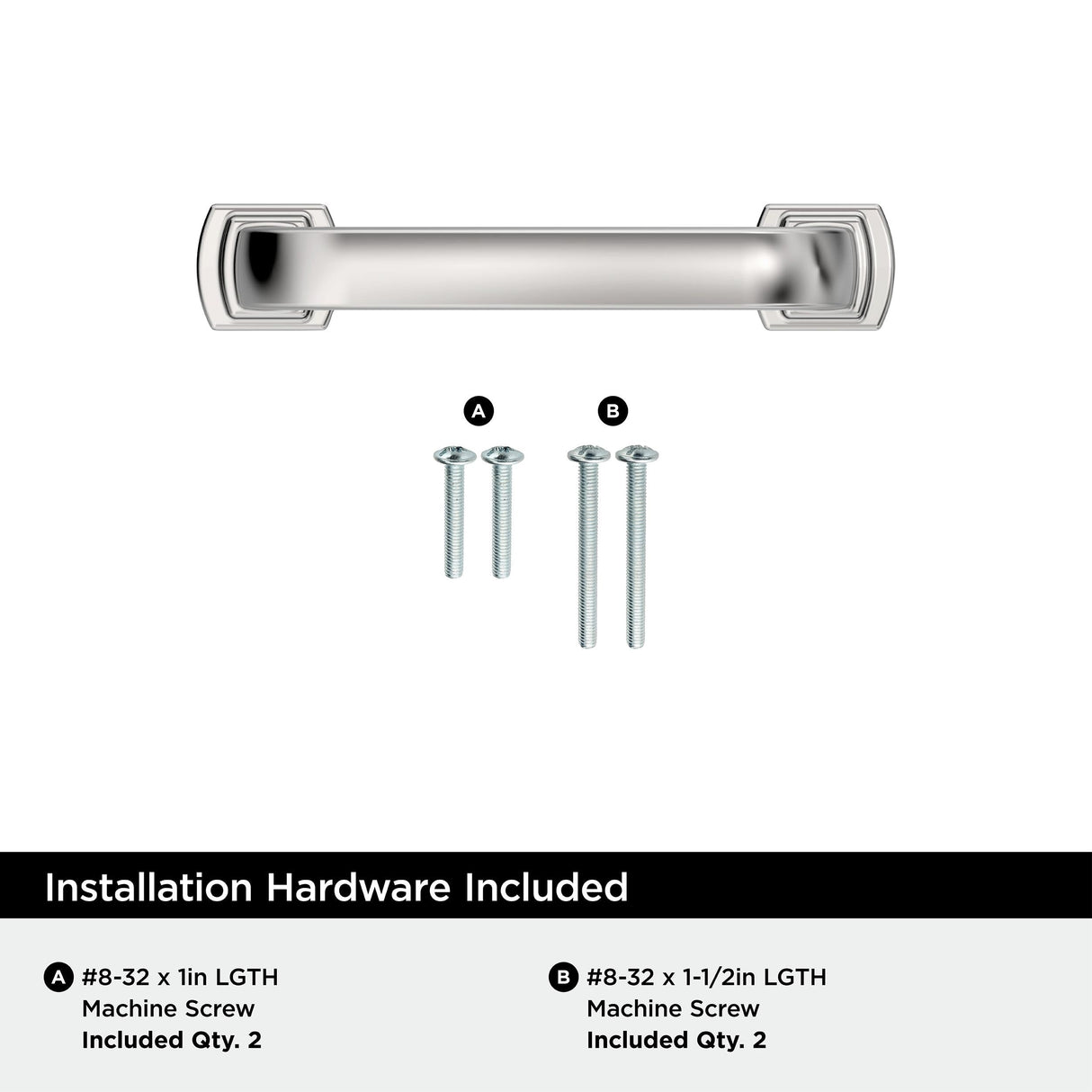 Amerock BP3689726 Polished Chrome Cabinet Pull 3 inch (76mm) Center-to-Center Cabinet Hardware Surpass Furniture Hardware Drawer Pull