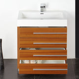 Fresca FVN8030TK Fresca Livello 30" Teak Modern Bathroom Vanity w/ Medicine Cabinet