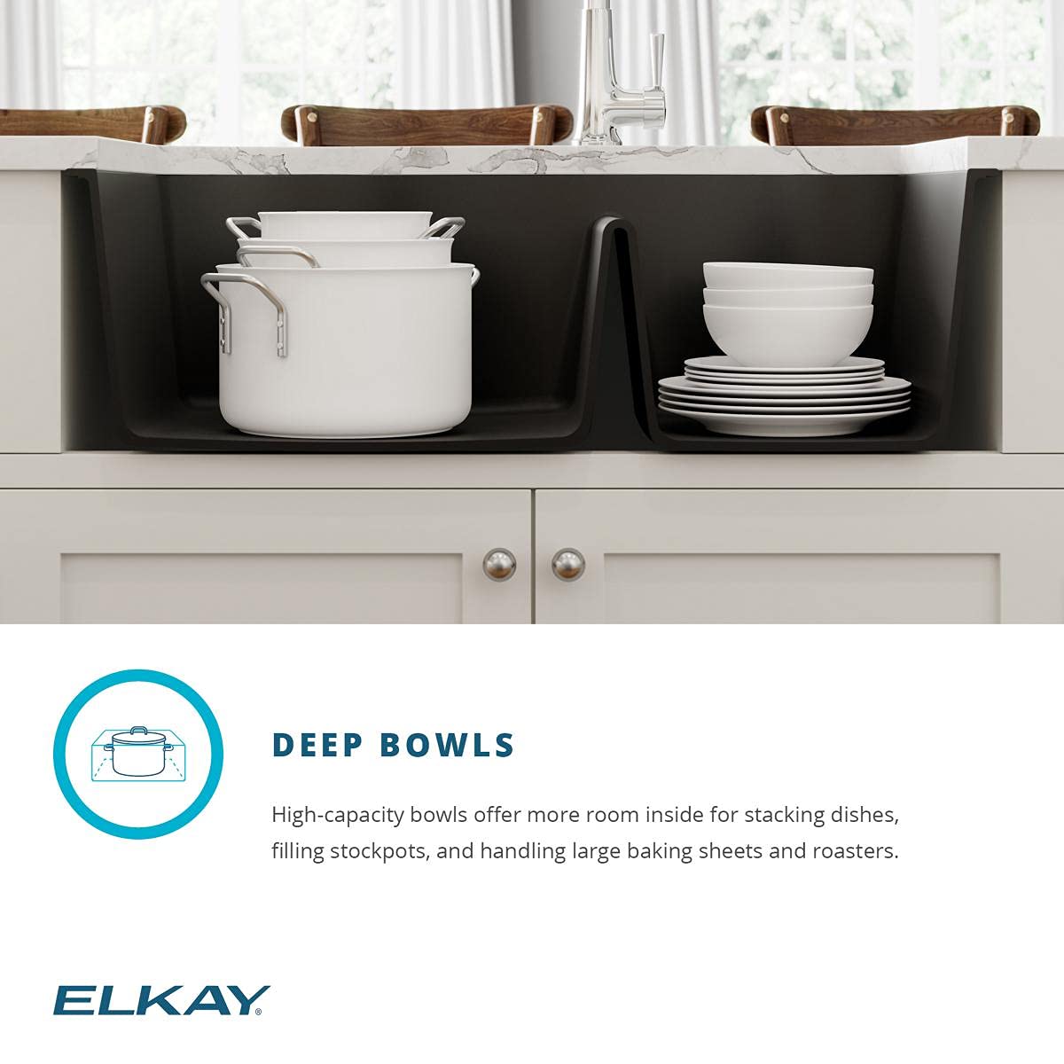 Elkay Quartz Classic ELGHU3220RMC0 Mocha 60/40 Double Bowl Undermount Sink