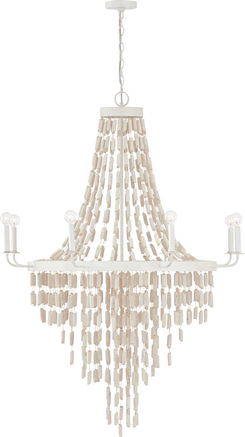 Capital Lighting 447782OW Carissa 8 Light Chandelier Organic White