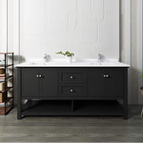 Fresca FCB2372WH-D-CWH-U Double Sink Cabinet with Sinks