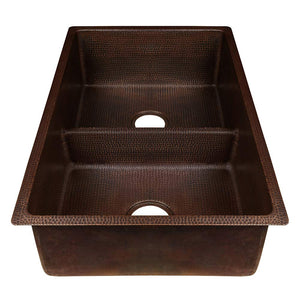 Premier Copper K50DB33199-SD5 33-Inch Kitchen 50/50 Double Basin Sink with Short 5-Inch Divider, Oil Rubbed Bronze Finish…