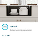 Elkay Quartz Classic ELGU2522WH0 Single Bowl Undermount Sink, White