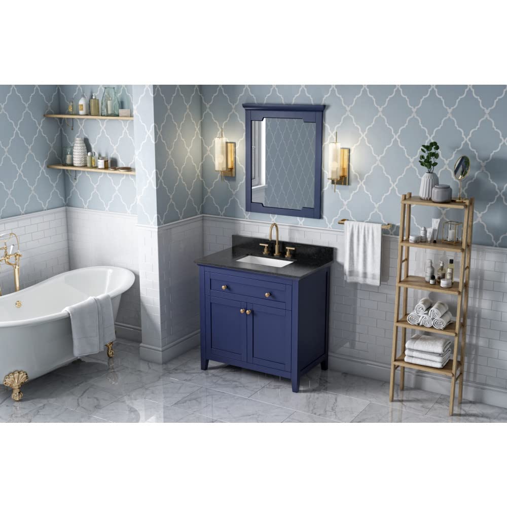 Jeffrey Alexander VKITCHA36BLBGR 36" Hale Blue Chatham Vanity, Black Granite Vanity Top, undermount rectangle bowl