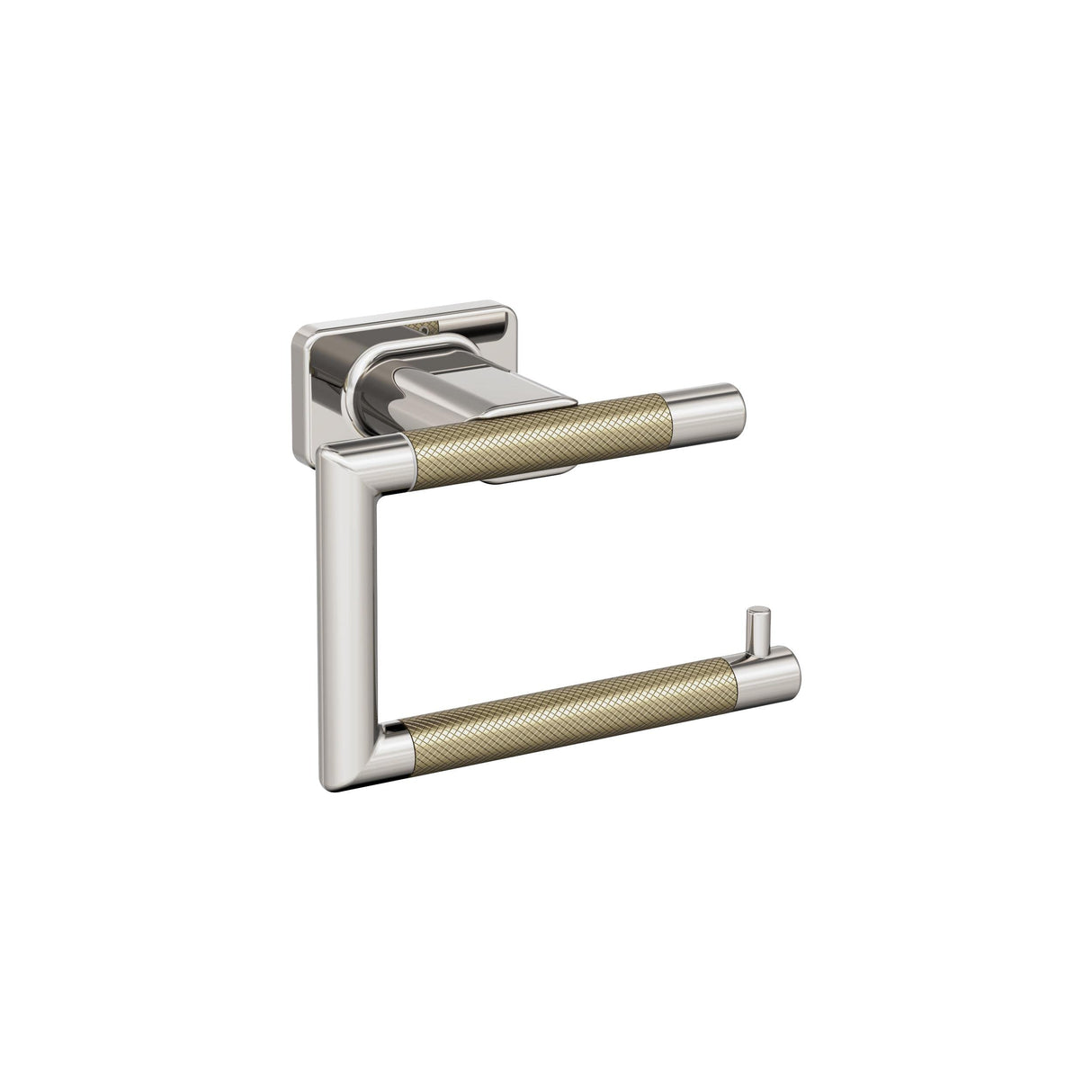 Amerock BH26617PNBBZ Polished Nickel/Golden Champagne Single Post Toilet Paper Holder 5-7/8 in. (149 mm) Toilet Tissue Holder Esquire Bath Tissue Holder Bathroom Hardware Bath Accessories