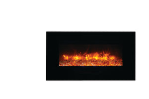 Amantii WM-FM-26-3623-BG Wall Mount/ Flush Mount Smart Electric  26" Indoor / Outdoor WiFi Enabled Fireplace, Featuring a MultiFunction Remote Control , Multi Speed Flame Motor