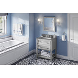 Jeffrey Alexander VKITADL30GRSGR 30" Grey Adler Vanity, Steel Grey Cultured Marble Vanity Top, undermount rectangle bowl