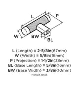 Amerock Cabinet Knob Polished Nickel/Gunmetal 2-5/8 inch (67 mm) Length Esquire 1 Pack Drawer Knob Cabinet Hardware