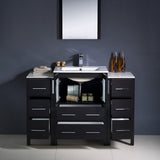 Fresca FVN62-122412ES-UNS Fresca Torino 48" Espresso Modern Bathroom Vanity w/ 2 Side Cabinets & Integrated Sink