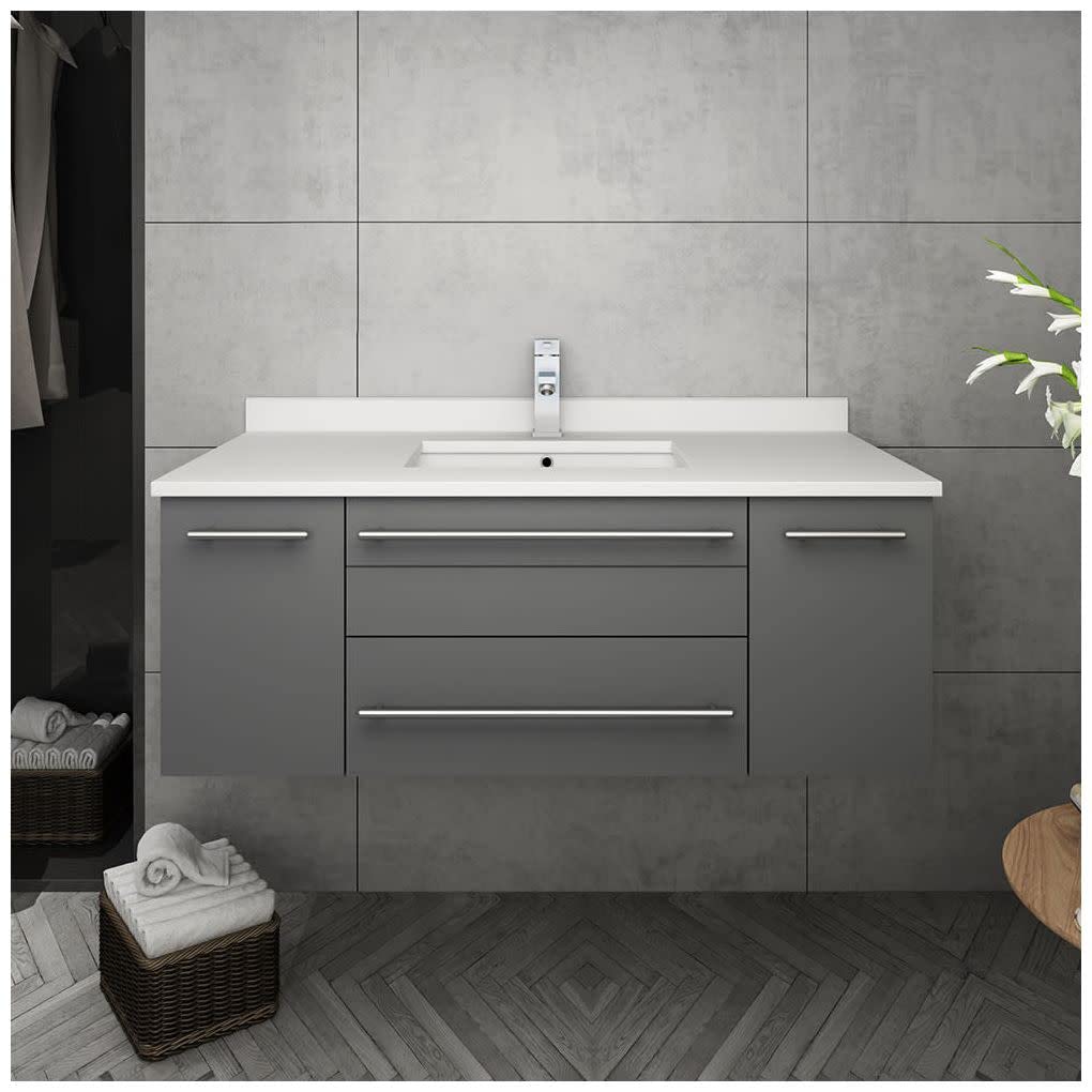 Fresca FCB6142GR-UNS-CWH-U Cabinet with Undermount Sink