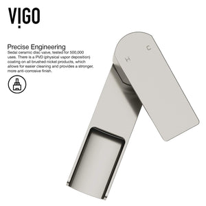VIGO Amada 10.375 inch H Single Hole Single Handle Bathroom Faucet in Brushed Nickel - Vessel Sink Faucet VG03026BN