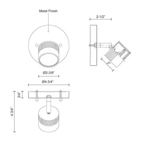 Kuzco TR10006-BN LED SNG TRACK 400LM 5W 3000K BN