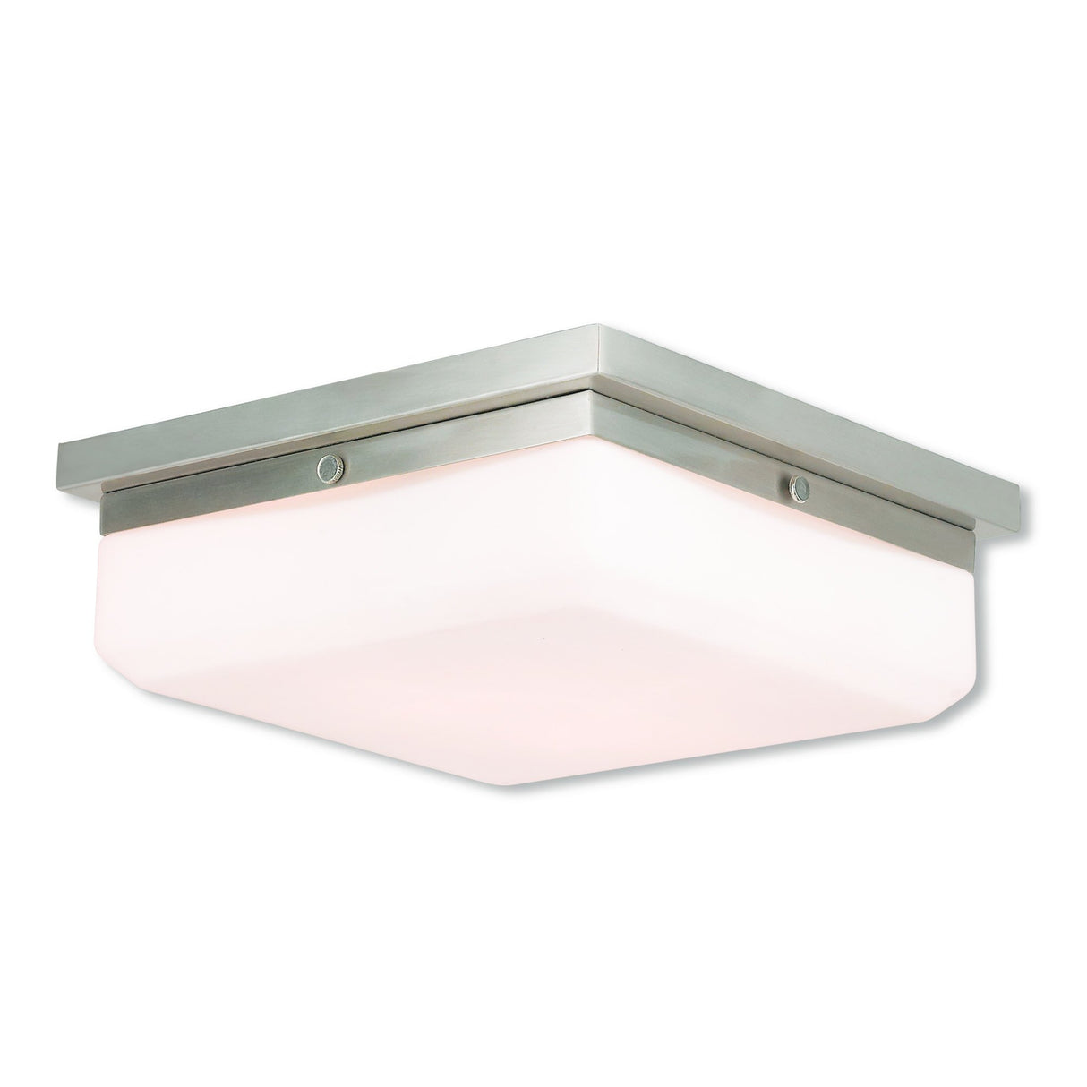 Livex Lighting 65537-91 Transitional Three Light Wall Sconce/Ceiling Mount from Allure Collection in Pwt, Nckl, B/S, Slvr. Finish, 11.00 inches, 3.88x11.00x11.00, Brushed Nickel