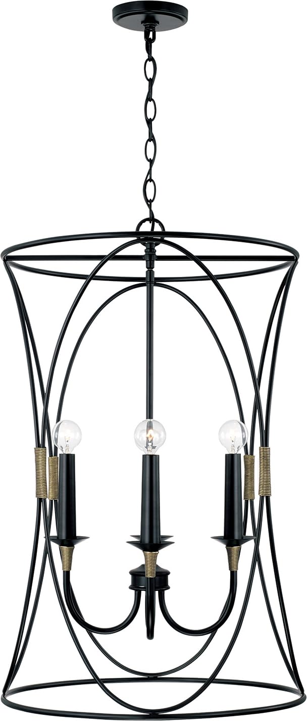 Capital Lighting 545641KB Amara 4 Light Foyer Matte Black with Brass