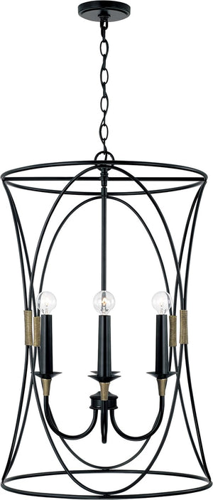 Capital Lighting 545641KB Amara 4 Light Foyer Matte Black with Brass