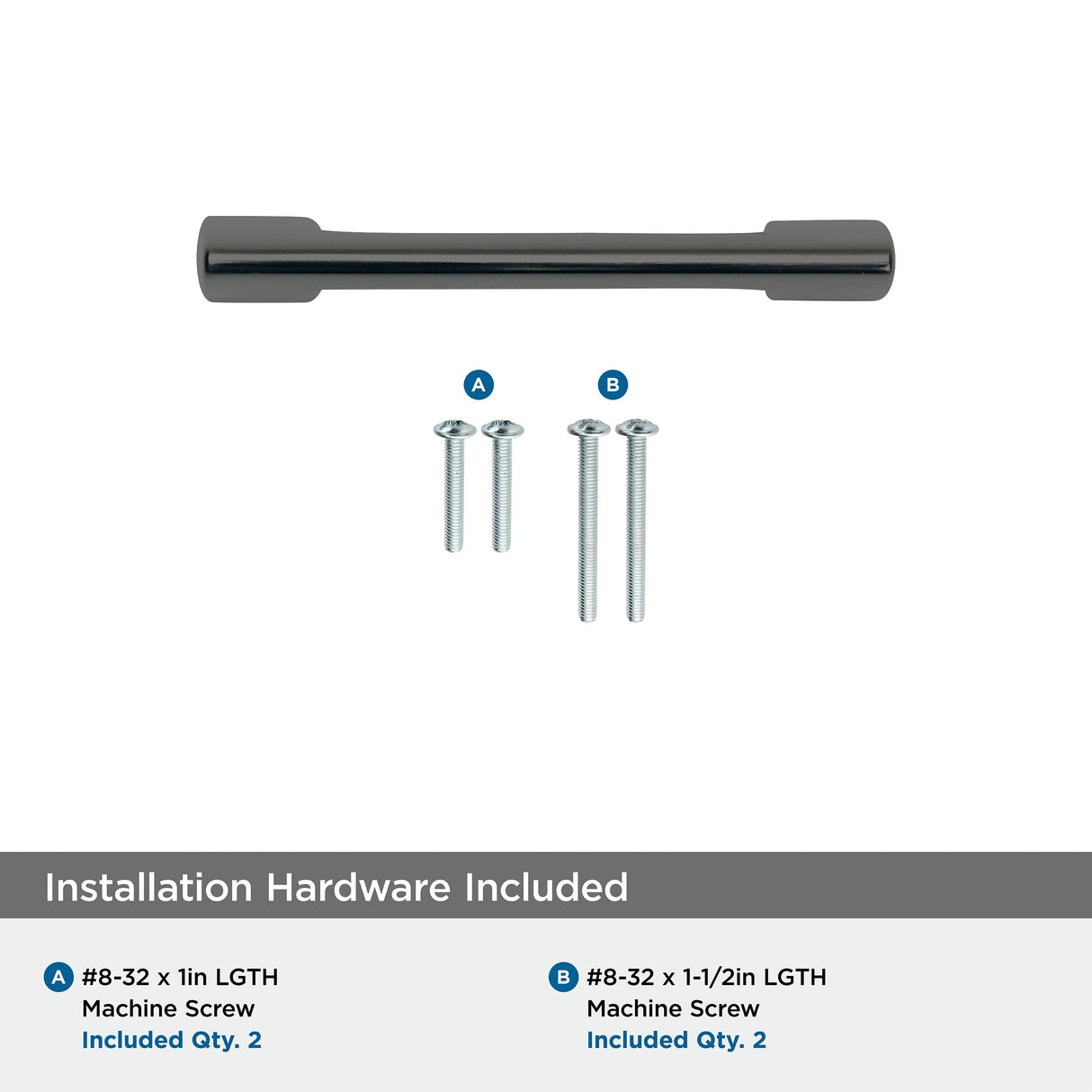 Amerock Cabinet Pull Graphite 3 inch (76 mm) Center to Center Riva 1 Pack Drawer Pull Drawer Handle Cabinet Hardware