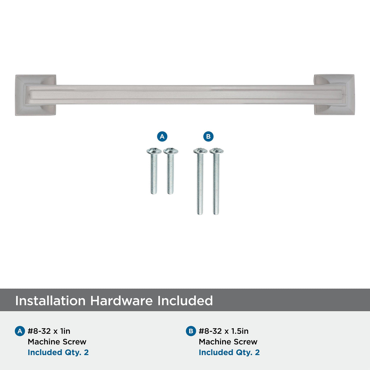 Amerock Cabinet Pull Satin Nickel 6-5/16 inch (160 mm) Center to Center Mulholland 1 Pack Drawer Pull Drawer Handle Cabinet Hardware