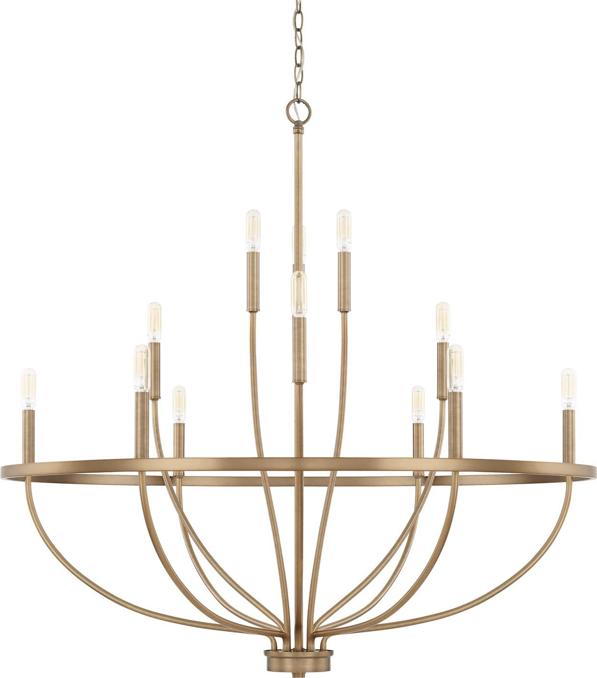 Capital Lighting 428501AD Greyson 12 Light Chandelier Aged Brass