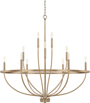 Capital Lighting 428501AD Greyson 12 Light Chandelier Aged Brass