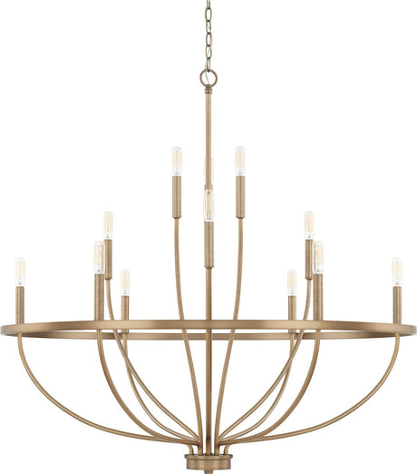 Capital Lighting 428501AD Greyson 12 Light Chandelier Aged Brass