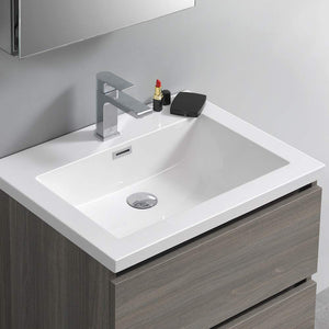 Fresca FCB9324GR-I Fresca Lazzaro 24" Gray Free Standing Modern Bathroom Cabinet w/ Integrated Sink