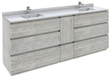 Fresca FCB31-361236ASH-FC Fresca Formosa 82" Floor Standing Double Sink Modern Bathroom Cabinet in Ash