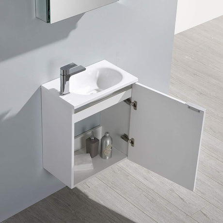 Fresca FVN8003GG Fresca Valencia 20" Dark Slate Gray Wall Hung Modern Bathroom Vanity w/ Medicine Cabinet