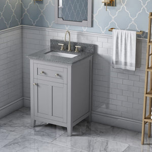 Jeffrey Alexander VKITCHA24GRBOR 24" Grey Chatham Vanity, Boulder Cultured Marble Vanity Top, undermount rectangle bowl