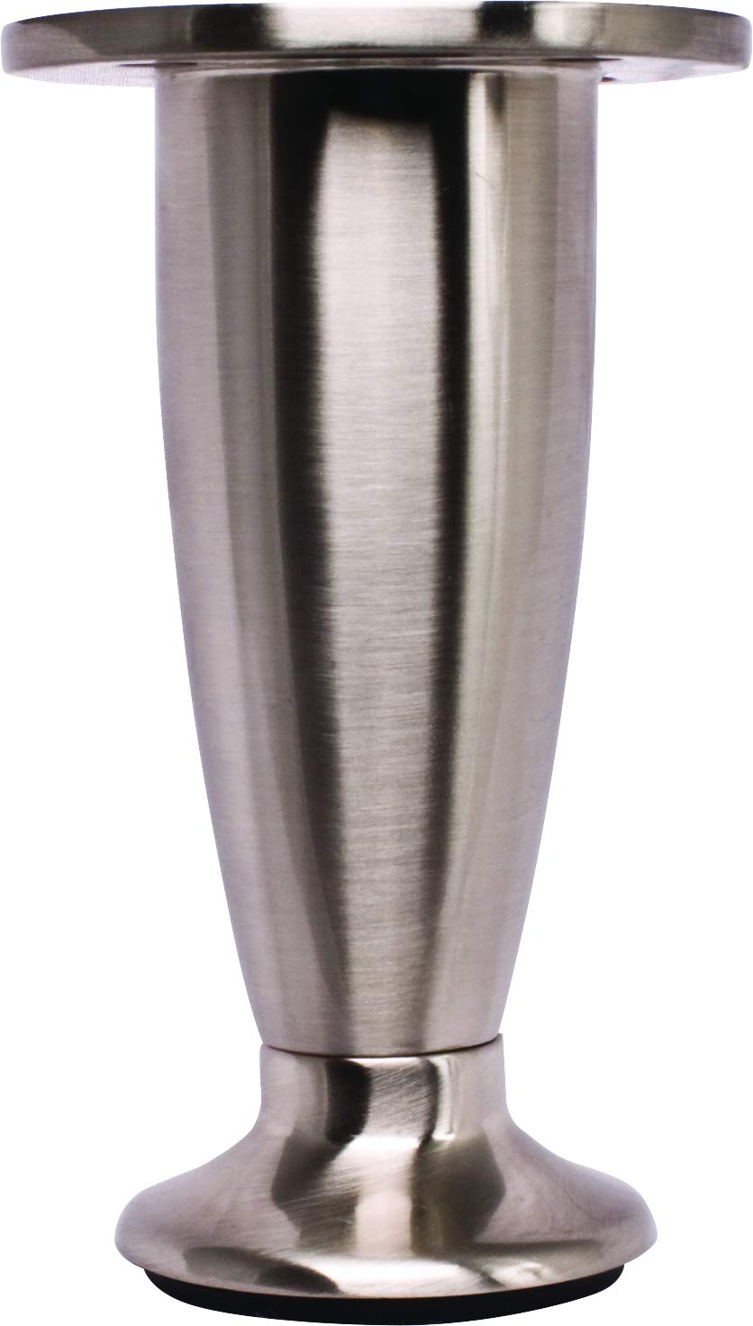 Hardware Resources 89104-SN Adjustable 4" – 4-1/2" Satin Nickel Round Metal Furniture Leg
