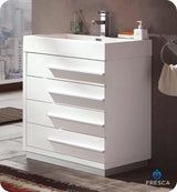 Fresca FCB8024WH Fresca Livello 24" White Modern Bathroom Cabinet