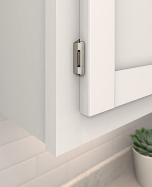 Amerock BPR871514 Kitchen Cabinet Hinge 1/4 in (6 mm) Overlay Single Demountable Partial Wrap Nickel Kitchen Cabinet Door Hinge 1 Pair/2 Pack Functional Hardware