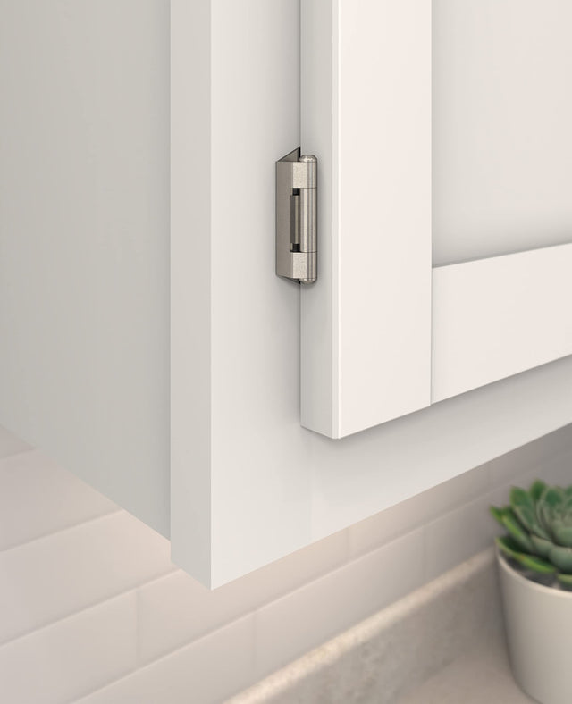 Amerock BPR871514 Kitchen Cabinet Hinge 1/4 in (6 mm) Overlay Single Demountable Partial Wrap Nickel Kitchen Cabinet Door Hinge 1 Pair/2 Pack Functional Hardware