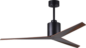 Matthews Fan EK-BK-WN Eliza 3-blade paddle fan in Matte Black finish with walnut all-weather ABS blades. Optimized for wet locations.