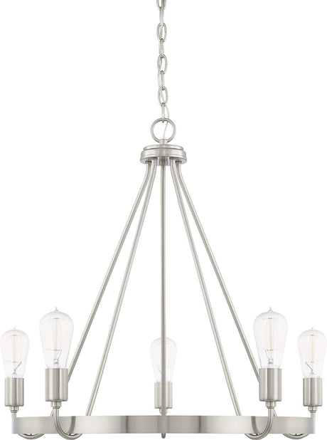 Capital Lighting 420061BN Tanner 5 Light Chandelier Brushed Nickel