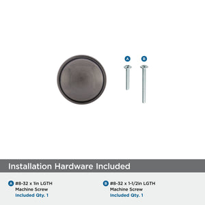 Amerock Cabinet Knob Graphite 1-3/16 inch (30 mm) Diameter Westerly 1 Pack Drawer Knob Cabinet Hardware