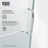 VIGO 30 in. x 30 in. x 73 in. Monteray Frameless Hinged Square Shower Enclosure with Clear 0.38" Tempered Glass and Hardware in Chrome Finish with Reversible Handle - VG6011CHCL32