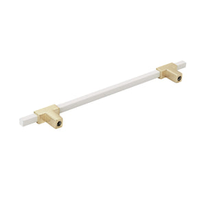 Amerock Cabinet Pull Brushed Gold/White 7-9/16 inch (192 mm) Center to Center Urbanite 1 Pack Drawer Pull Drawer Handle Cabinet Hardware