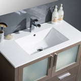 Fresca FVN6236GO-UNS Fresca Torino 36" Gray Oak Modern Bathroom Vanity w/ Integrated Sink