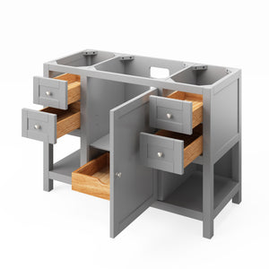 Jeffrey Alexander VKITAST48GRBGR 48" Grey Astoria Vanity, Black Granite Vanity Top, undermount rectangle bowl