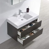 Fresca FVN8336GO Fresca Valencia 36" Gray Oak Wall Hung Modern Bathroom Vanity w/ Medicine Cabinet