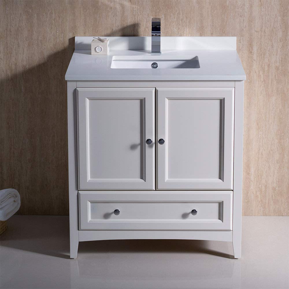 Fresca FCB2030AW-CWH-U Antique White Bathroom Cabinet