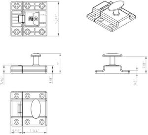 Jeffrey Alexander CL101-DBAC 1-3/4" Brushed Oil Rubbed Bronze Latches Cabinet Latch